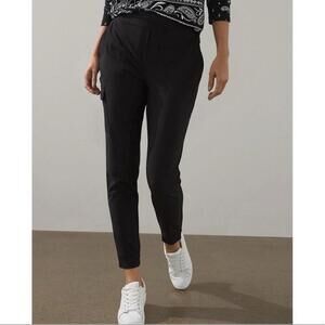 NEW Chico’s m pants LARGE 3 BLACK spandex packable travel Pocket Pull On